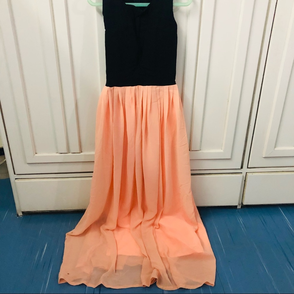 Peach black prom dress - Picture 1 of 7